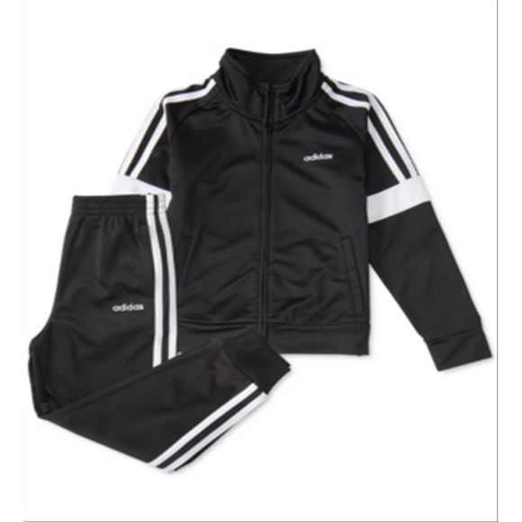 Adidas Other - Adidas Baby Boy's Tricot Jacket & Jogger Pants Set Black Size 12 Months